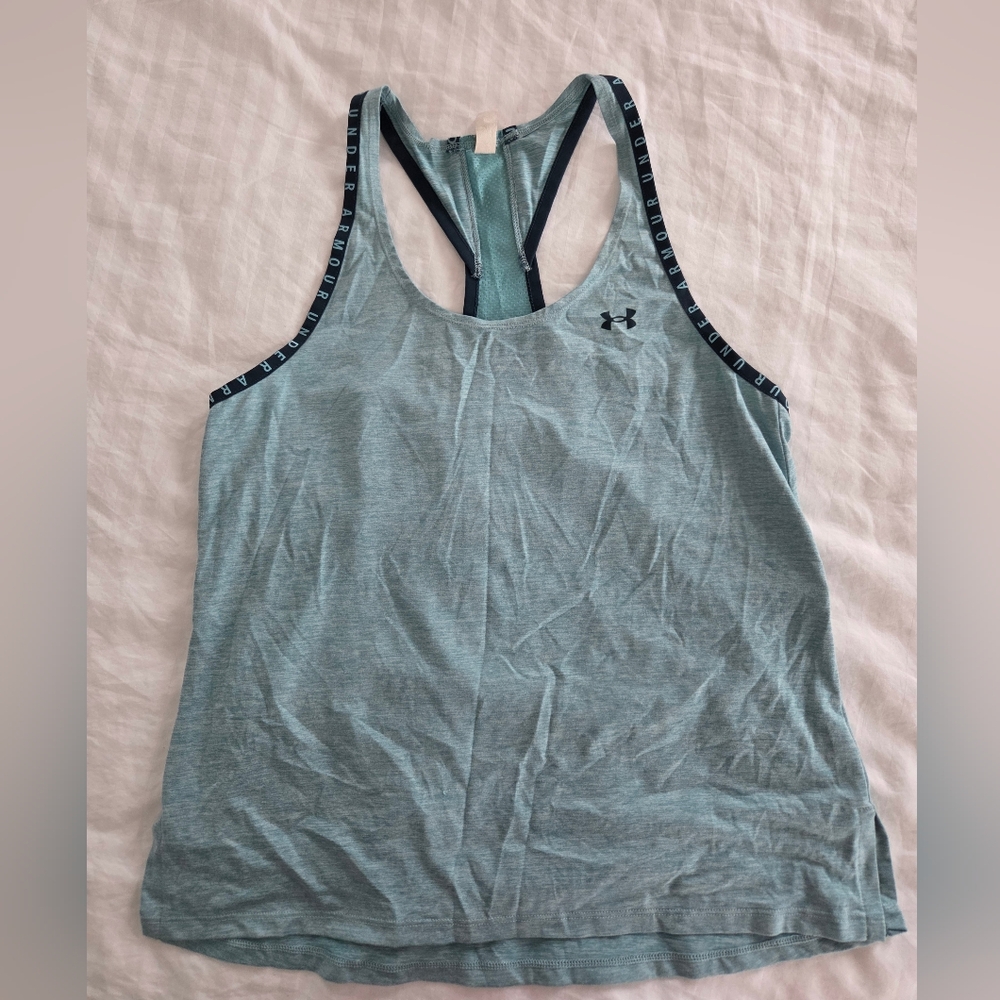 Under Armour Women's Heat Gear Blue/Teal Racerback Tank Size S